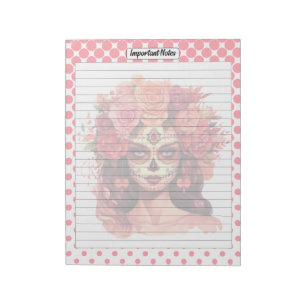 Bloc-note Cute crâne à sucre Notes importantes