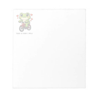 Bloc-note Cute Cycling Frog | Kawaii Frog Bicycle Art