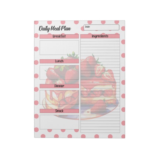 Bloc-note Cute Daily Strawberry Traitements Planificateur de (Tourné)