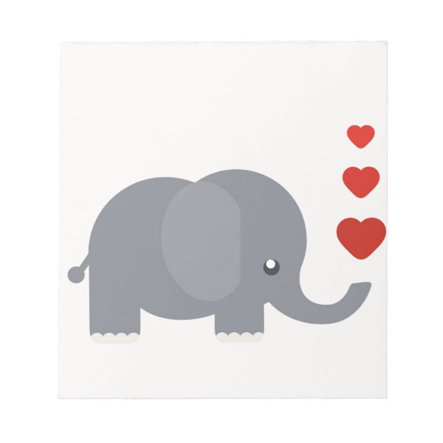 Bloc-note Cute elephant with hewhimsical love (Devant)