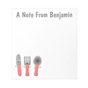 Bloc-note Cute fourche couteau et cuillère dessin de couvert