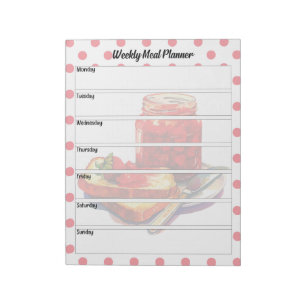 Bloc-note Cute fraise Traitements Weekly Meal Planner