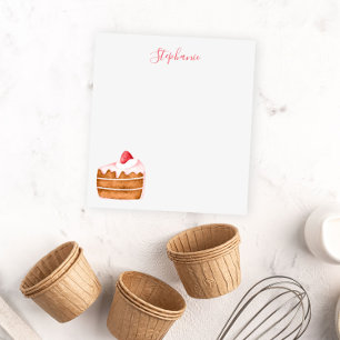 Bloc-note Cute gâteau fraise personnalisé