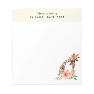 Bloc-note Cute Giraffe Aquarelle Maman & Bébé
