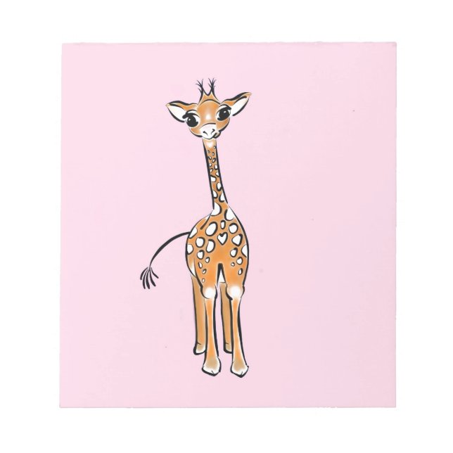 Bloc-note Cute Giraffe drawing, safari animals (Devant)
