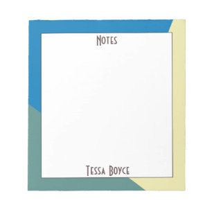 Bloc-note Cute Girly Blue Beige  Color Monogrammed