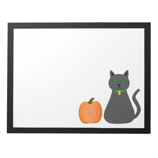 Bloc-note Cute Halloween Chat et Citrouille (Devant)