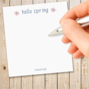 Bloc-note Cute Hello Spring Floral Custom Monogramme