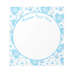 Bloc-note Cute I Love Summer Blue Heart Voilier Bateau Starf