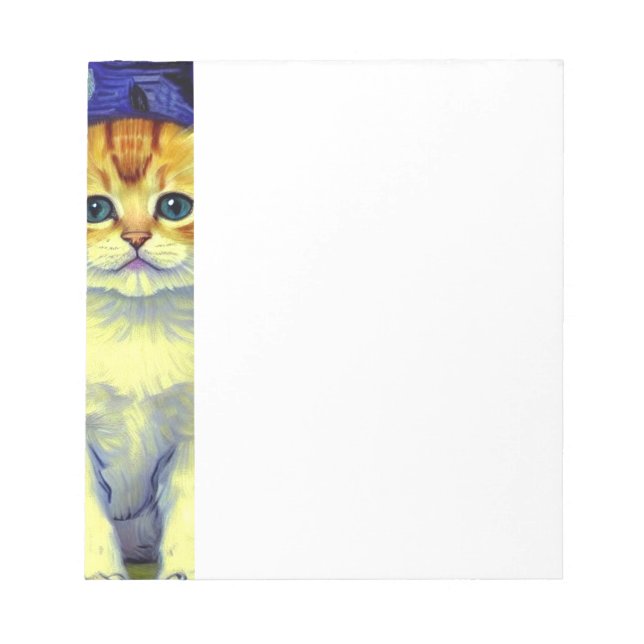 Bloc-note Cute Kitten Starry Night Van Gogh (Devant)