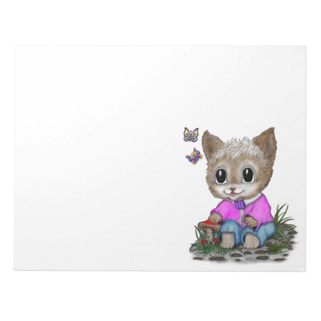 Bloc-note Cute Kitty Chat et Papillon (Devant)