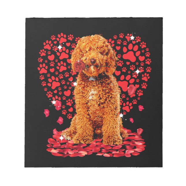 Bloc-note Cute Love Labradoodle Chien Valentine Amoureux des (Devant)