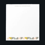 Bloc-note Cute minimaliste Géométrique Pastel Personnalisé<br><div class="desc">Bloc-notes personnalisé minimaliste mignon</div>