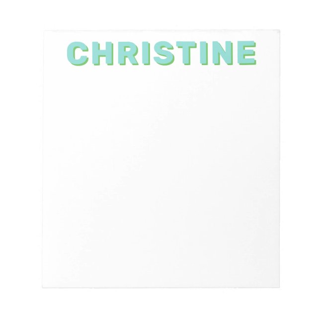 Bloc-note Cute moderne Turquoise Kelly Green Kids Enseignant (Devant)