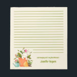 Bloc-note Cute Napping Cat and Plants<br><div class="desc">For the cat and plant lover in your life. This whimsical illustration has potted plants and a cat taking a nap in one of the pots. Perfect as a gift as both the message can be customized and the name can be personalized. Illustration created by Lavender Mint Graphics - nothing...</div>