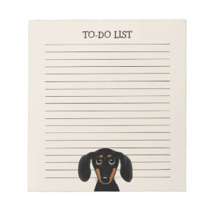 Bloc-note Cute noir et Tan Dachshund   Linge de chien Wiener