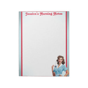 Bloc-note Cute Nostalgic Nurse Pinup_ Je suis à l'école de s