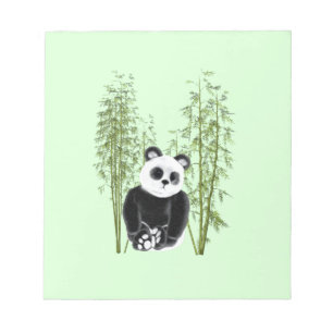 Bloc-note Cute Panda assise en bambou