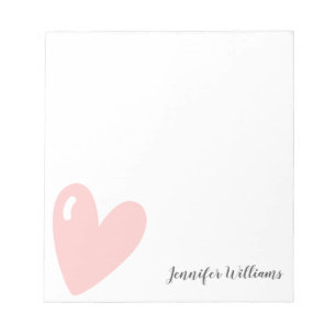 Bloc-note Cute Pastel Pink Hearts Simple Feminine Custom
