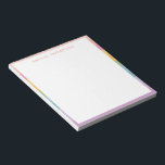 Bloc-note Cute Pastel Rainbow Stripes Nom personnalisé<br><div class="desc">Candy Pastel Rainbow Stripes Bloc-notes personnalisé</div>