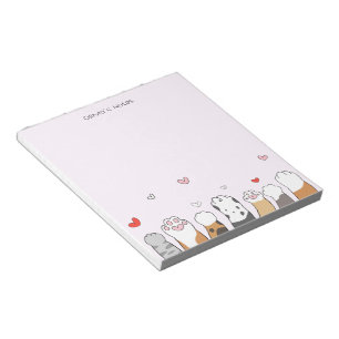 Bloc-note Cute PAW Chien chat dégradé coloré Personnalisé