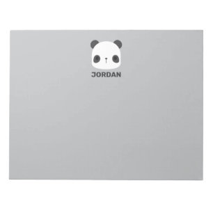 Bloc-note Cute petit ours Panda avec nom personnalisé