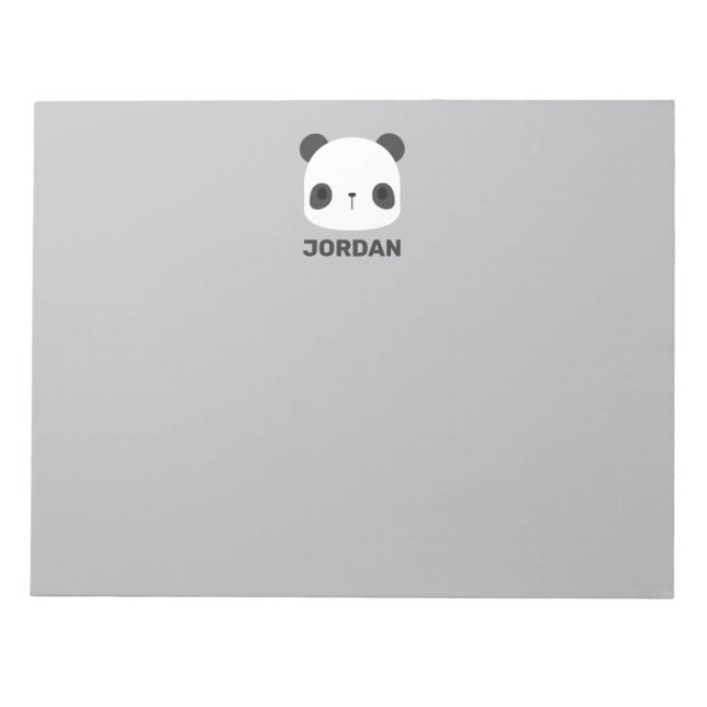 Bloc-note Cute petit ours Panda avec nom personnalisé (Devant)