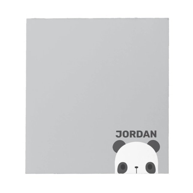 Bloc-note Cute petit ours Panda avec nom personnalisé (Devant)