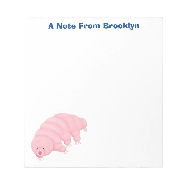 Bloc-note Cute pink tardigrade water bear cartoon (Devant)