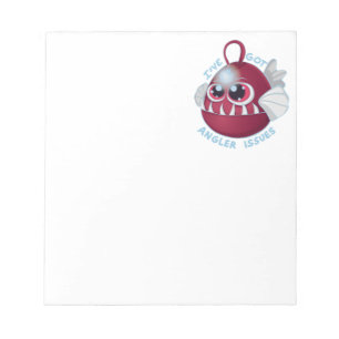 Bloc-note Cute poisson caricature Anglerfish avec texte