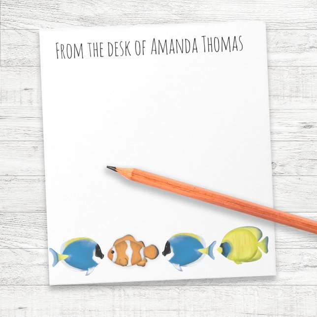Bloc-note Cute poisson tropical personnalisé (Tropical Fish Personalized Notebook.)