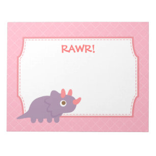 Bloc-note Cute Purple triceratops dinosaure pour enfants