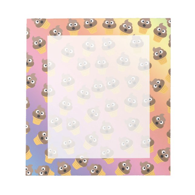 Bloc-note Cute Rainbow Poop Emoji Ice Cream Cone Motif (Devant)