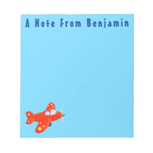 Bloc-note Cute red airplane flying cartoon illustration