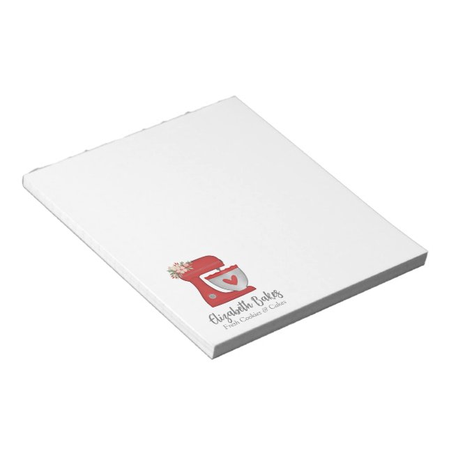 Bloc-note Cute Red Bakery Cake Mixer Notepad (Incliné)