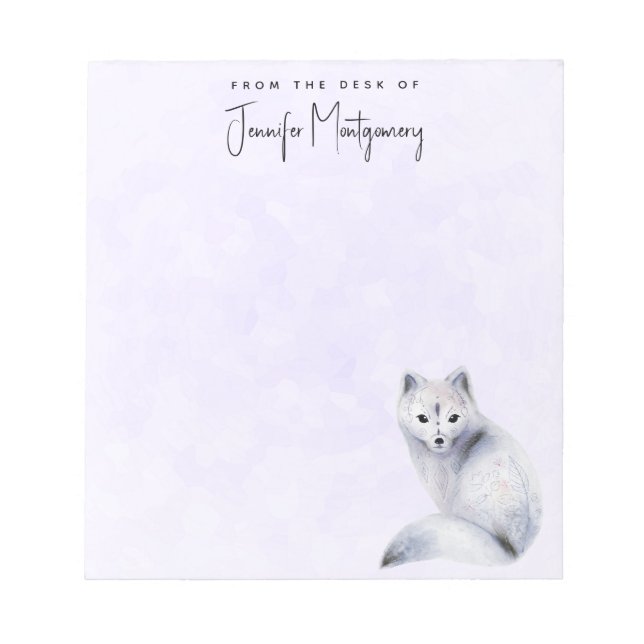 Bloc-note Cute renard nordique avec marques florales (Devant)