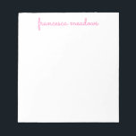 Bloc-note Cute Rose Simple Script Personnalisé Stationnel<br><div class="desc">Personnalisez ce mignon bloc-notes stationnaire simple script rose girly. N'hésitez pas à personnaliser et à customiser. Des options de modification et de couleur sont disponibles.</div>