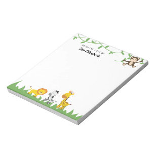 Bloc-note Cute Safari Jungle Animaux du bureau de Custom