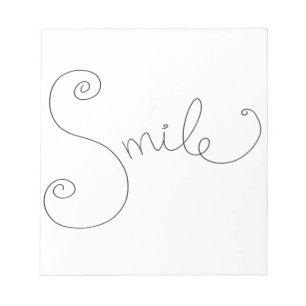 Bloc-note cute smile doodwhite design