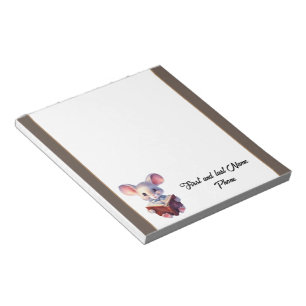 Bloc-note Cute souris avec livre