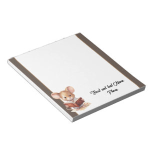 Bloc-note Cute souris avec livre