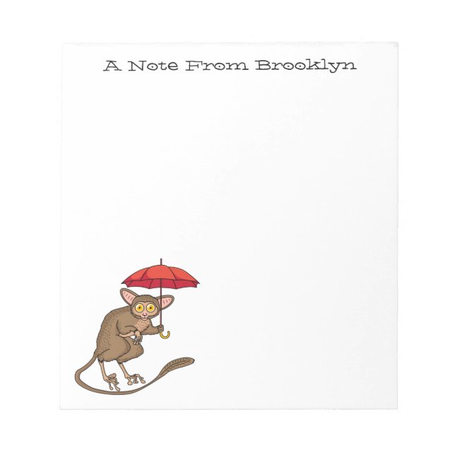 Bloc-note Cute Tarsier avec dessin animé parapluie (Devant)