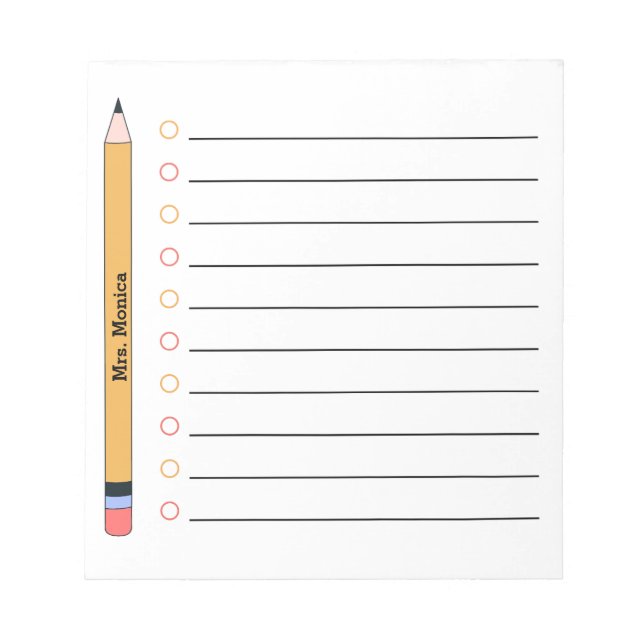 Bloc-note Cute Teacher Appreciation Personalized  (Devant)
