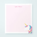 Bloc-note Cute Unicorn Enfants Personnalisé<br><div class="desc">Votre petite fille va adorer ce bloc-notes personnalisé à licorne. Ce joli design pour enfants présente une licorne colorée sur un arrière - plan rose doux. Modifiez facilement le style de police et la couleur à l'aide des outils de modèle en ligne.</div>
