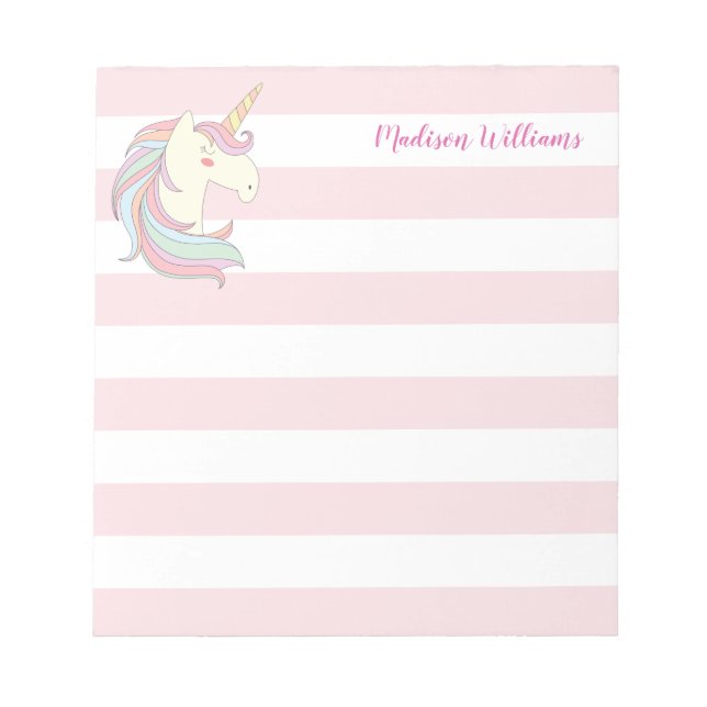 Bloc-note Cute Unicorn Pony Magic Imaginaire Girly Pink rayp (Devant)
