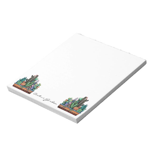 Bloc-note Cute Watercolor Cactus Garden (Tourné)