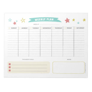 Bloc-note Cute Weekly Planner for Kids