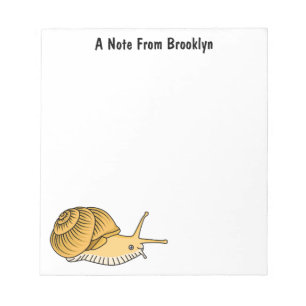 Bloc-note Cute yellow snail cartoon