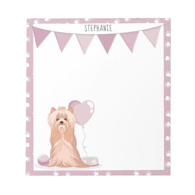 Bloc-note Cute Yorkshire Terrier Birthday (Devant)