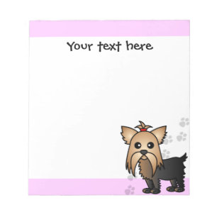 Bloc-note Cute Yorkshire Terrier Empreintes de pattes de des